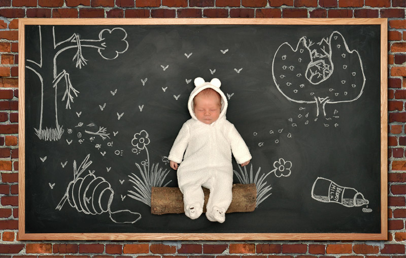 newborn blackboard photography Bay Area